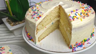 Birthday Cake Recipe  كيكة عيد ميلاد بطريقة سهلة و بسيطة