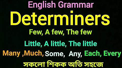 Determiner | English grammar | Use of Few, Little, some, Any, Between, Among, Much, More | Assam TET