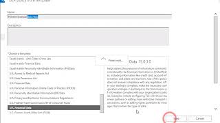 20345-2 Demo 10 Creating a Data Loss Prevention Policy using a template
