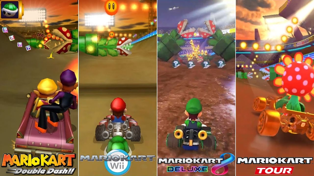 Evolution Of GCN Waluigi Stadium Course In Mario Kart Games [2003-2023] (MKT)