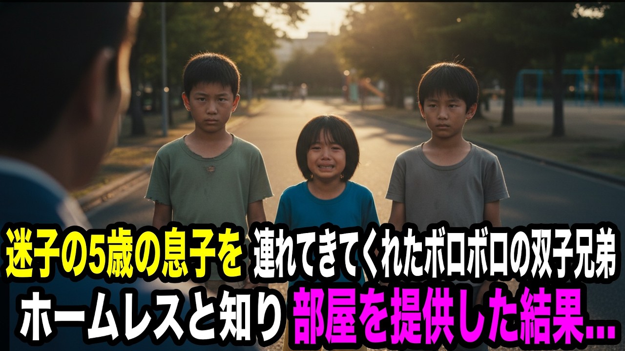 迷子になった5歳の息子を送ってくれた身なりがボロボロの双子兄弟 → ホームレスと知り、我が家の部屋を提供することを提案した結果...【スカッとする話】【感動する話】【馴れ初め】