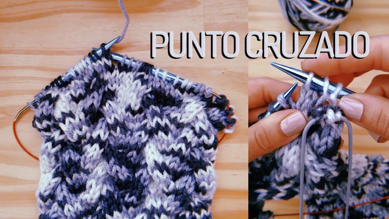 Comó hacer PUNTO CRUZADO relieve en DOS AGUJAS - Bufanda, Gorro y cuellos