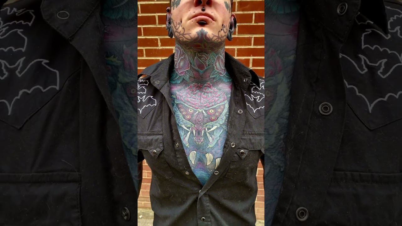 Brighter colors added to the brain tattoo. All work over blackout. 