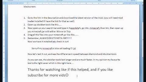 How to download and use minecraft mod obsidian tools 1.7.3