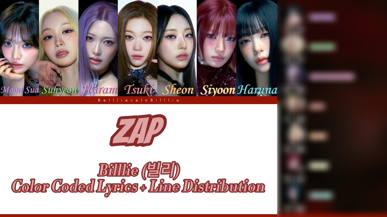 ZAP – Billlie (빌리) – Color Coded Lyrics & Line Distribution 4k