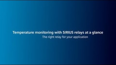 Temperature monitoring with SIRIUS relays at a glance