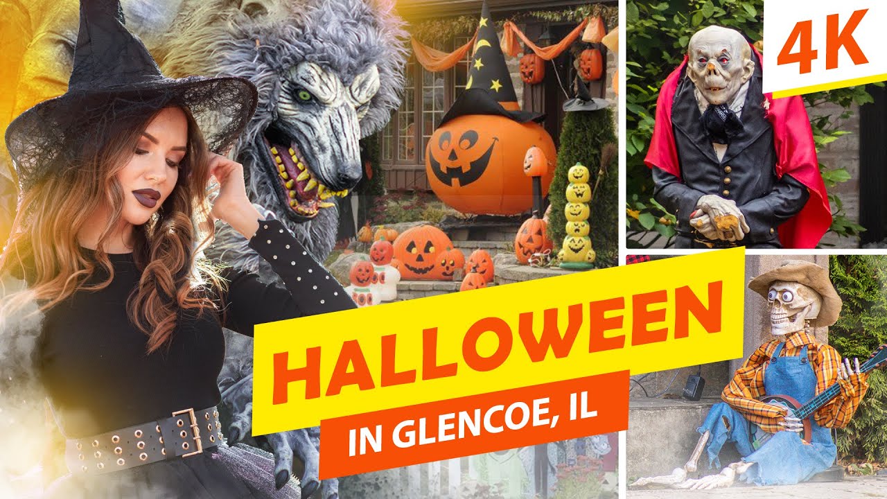 [4K] 🇺🇲🎃 Best Halloween Decorations 2022 in Glencoe, Illinois, USA