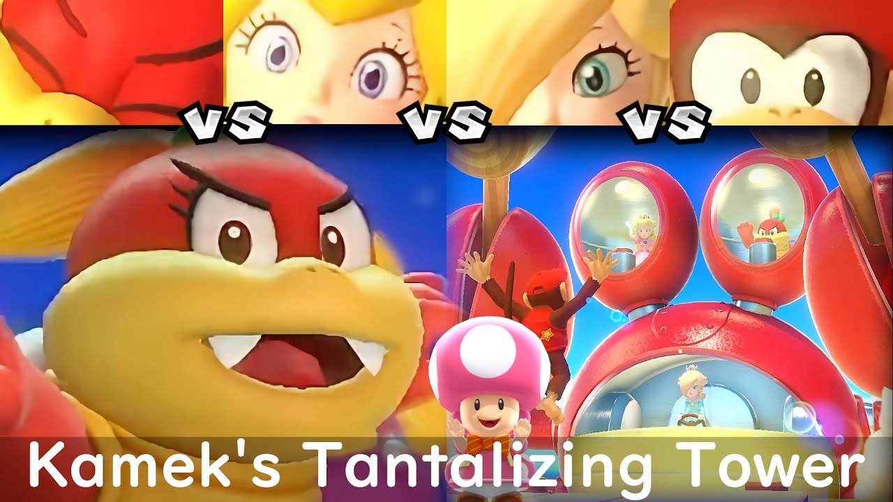Super Mario Party Pom Pom vs Peach vs Rosalina vs Diddy Kong #85 Kamek's Tantalizing Tower