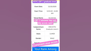 NTPC CBT 2 answer key out ✅ graduate level answer key out  🙌#ntpc#rrb#answerkey#cbt2exam#ntpccbt2