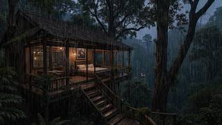Rain Pours Outside A Shadowy Cabin 🌧️ | Relaxation, Study, Meditation, Focus Better