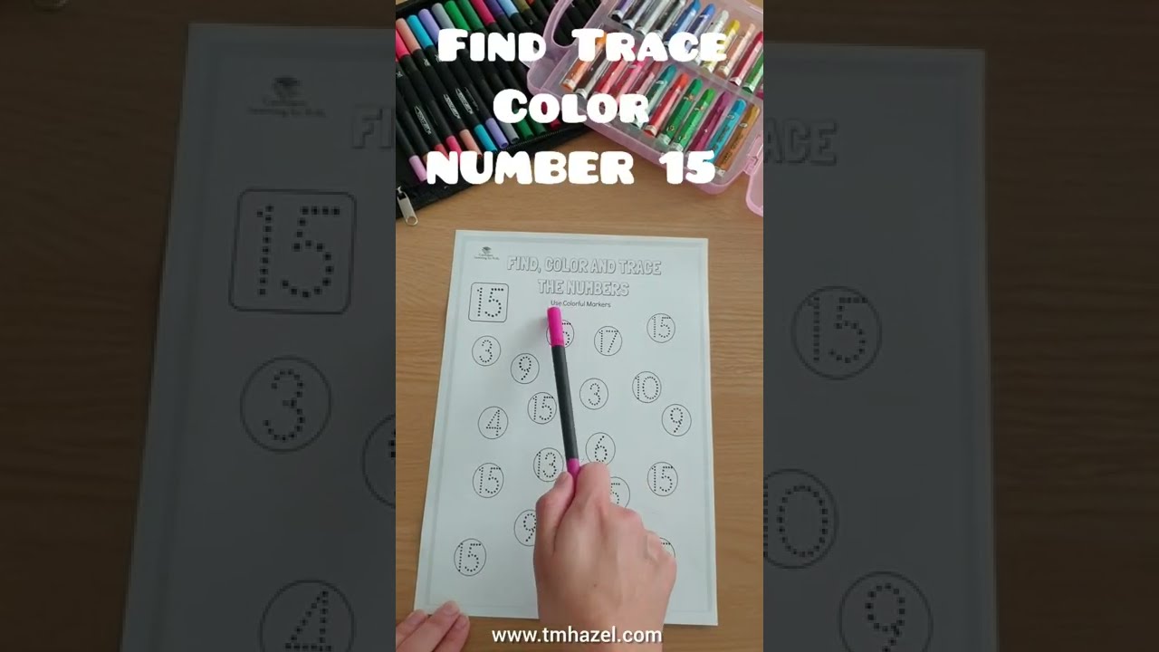 Trace Number 15, Tracing Activities, Toddler Math