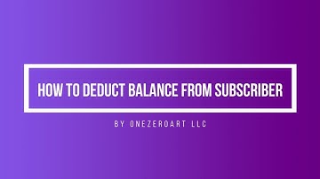 How To Deduct Balance From Subscriber In Zal Ultra ISP CRM By Onezeroart LLC