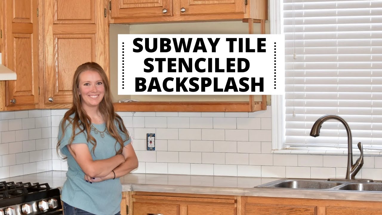 Stenciling A Faux Tile Backsplash Using Cutting Edge Stencils Subway