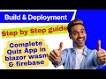 quiz app in blazor wasm using firebase db &amp; auth | Build | Host