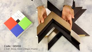 Corner Samples: Custom-made Canvas Floater Frames: 1-5/8" Deep, Novo Float Collection