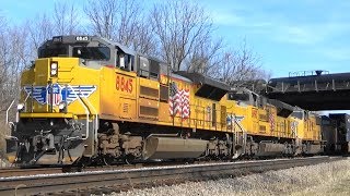 UP 8845 Leads a Stack Train, Galesburg, IL, 3/17/20