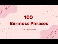 100 most common burmese phrases