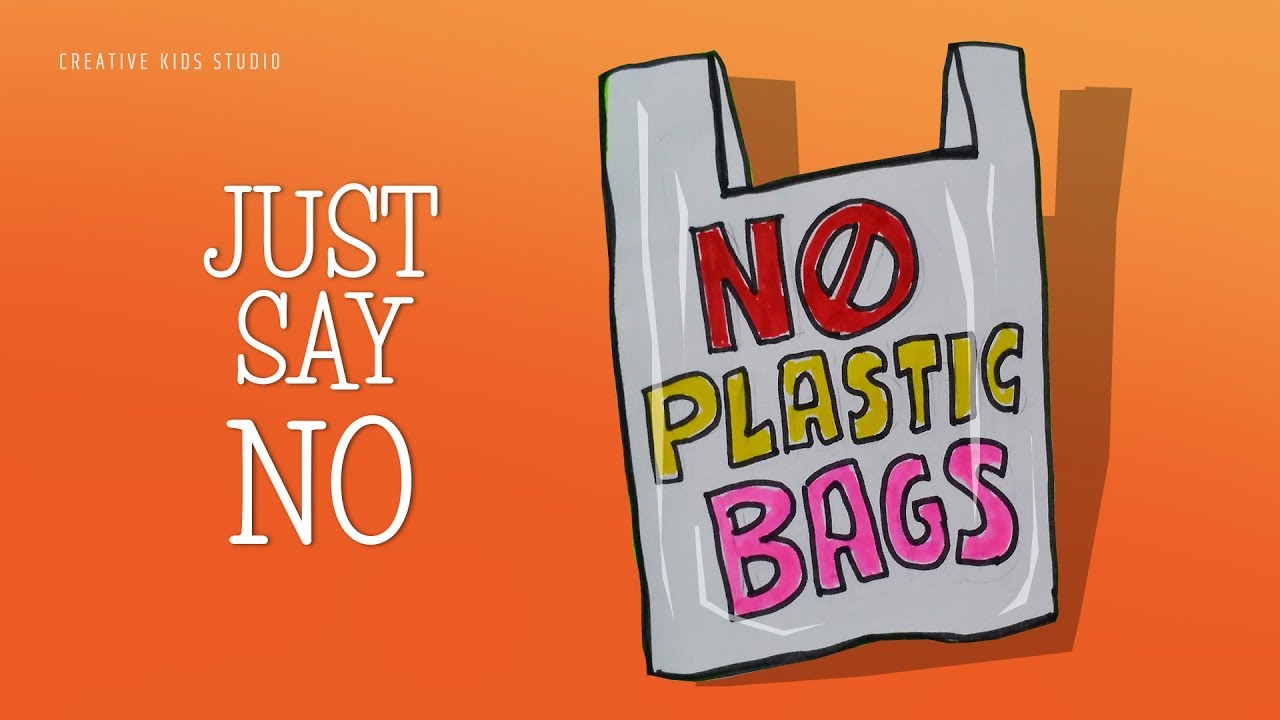 NO PLASTIC How to Draw a Quick Poster on International Plastic Bag