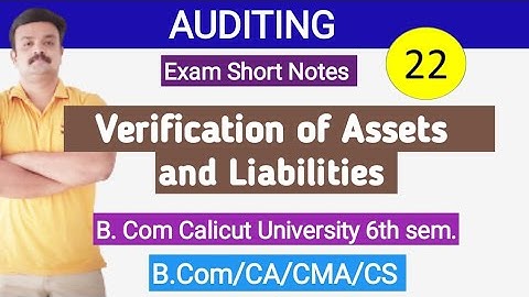 Verification of different assets and labilities/Auditing