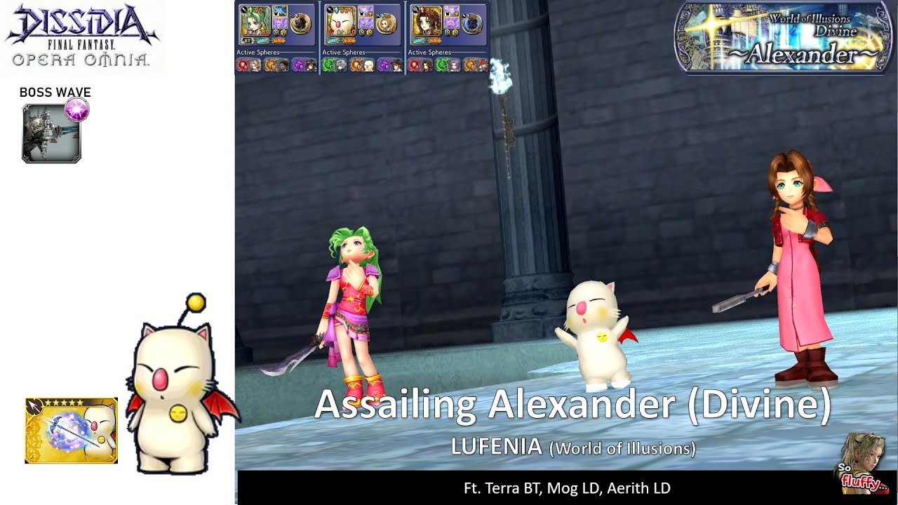 DFFOO GL (Assailing Alexander Divine LUFENIA) Terra BT, Mog LD, Aerith LD