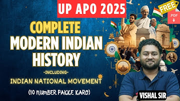 Modern Indian History || History for UP APO Exam 2025 || Vishal Sir ||