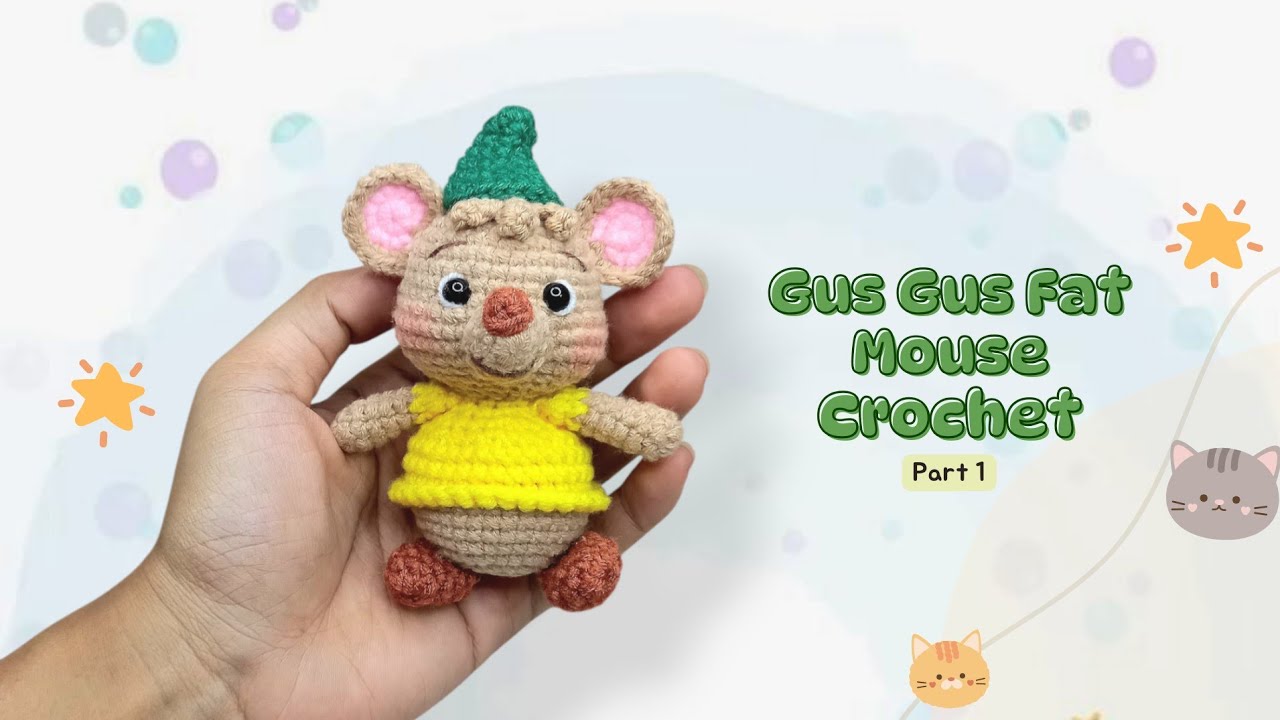 Gus Gus fat mouse from Cinderella crochet (1/2) | Mini Doll Crochet