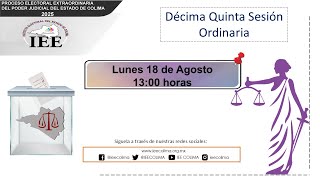 Décima Quinta Sesión Ordinaria del Consejo General del IEE, Proceso Electoral Extraordinario 2025