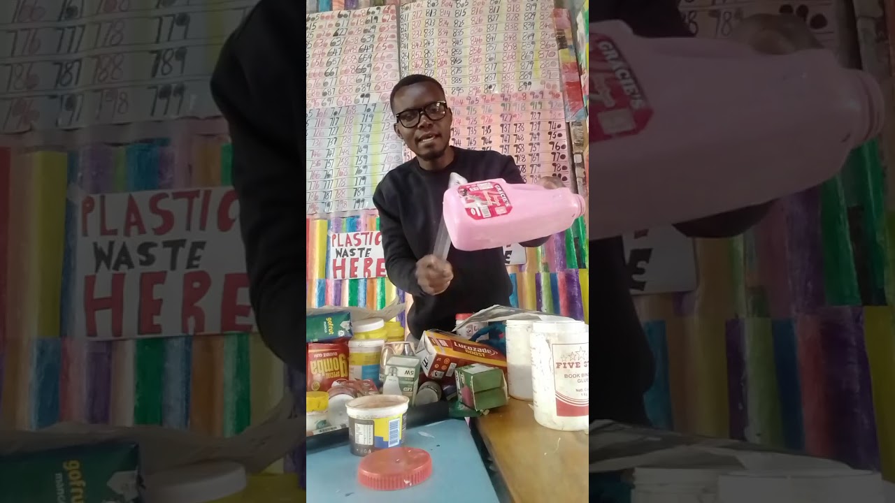 Making collage using waste materials 