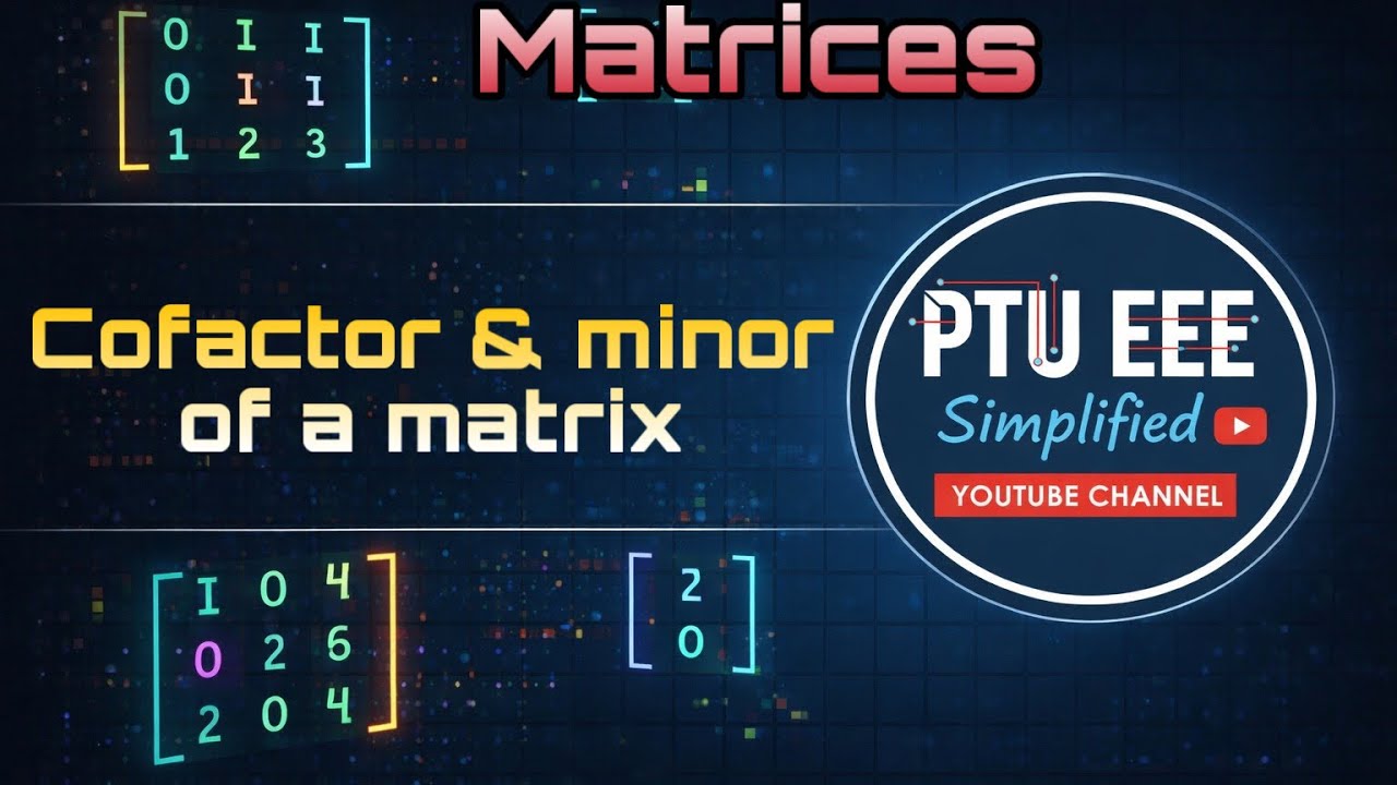 How to find minor and cofactor of a matrix | ptu eee simplified 