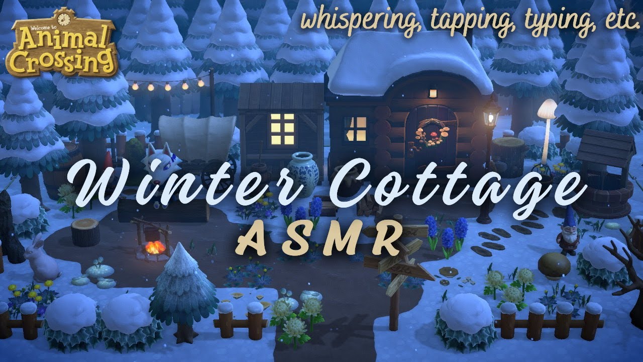 ASMR ❄️🪵 cozy winter cottage || Animal Crossing build with me (layered sounds- tapping, typing, etc)