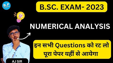 Numerical Analysis IMP Q For Exam 2023 🔥