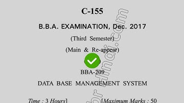 2017 Dcrust BBA 3rd Sem Database Management System Question Paper