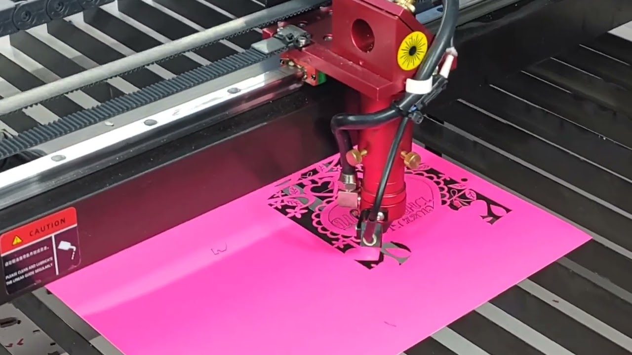 Redsail CM1390E Laser Machine | Valentine’s Card Cutting on Pink Cardstock