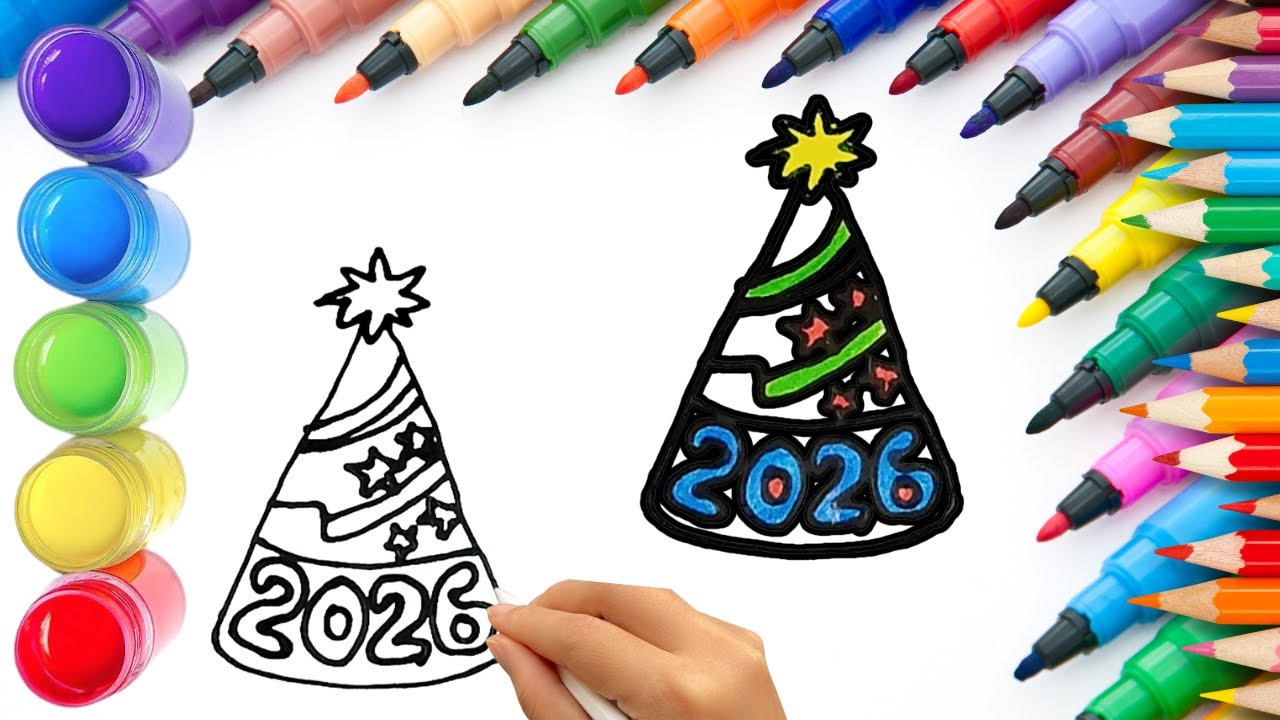 Как нарисовать милую шляпку. Рисование, раскрашивание и живопись для детей и малышей. Детское иск...