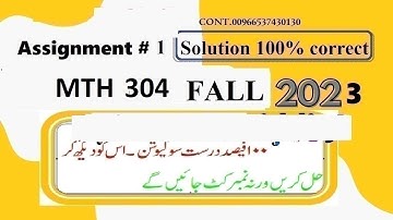 mth 304 assignment 1 solution fall 2023|mth304 assignment 1 solution fall 2023|mth 304 assignment 1