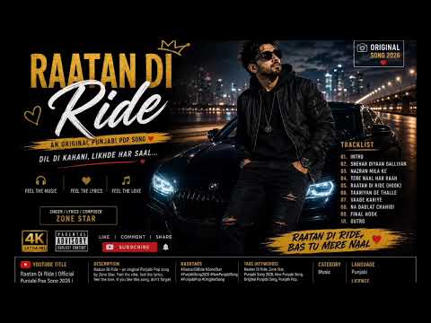Raatan Di Ride | Original Punjabi Pop Song 2026 | Hindi Punjabi Fusion | Official Music Video