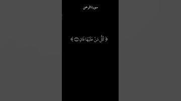 حالات واتساب دينيه | كل من عليها فان | سورة الرحمن #القران_الكريم