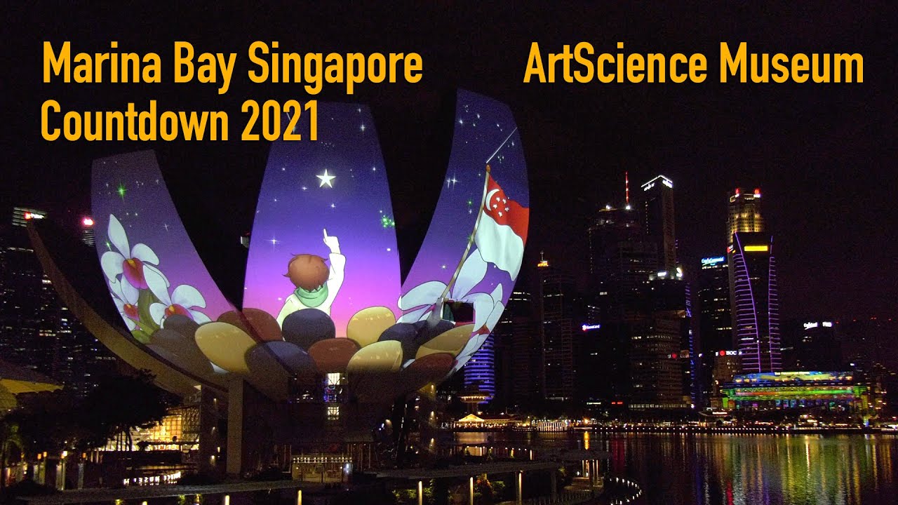 Marina Bay Singapore Countdown 2021 - Light Show at ArtScience Museum