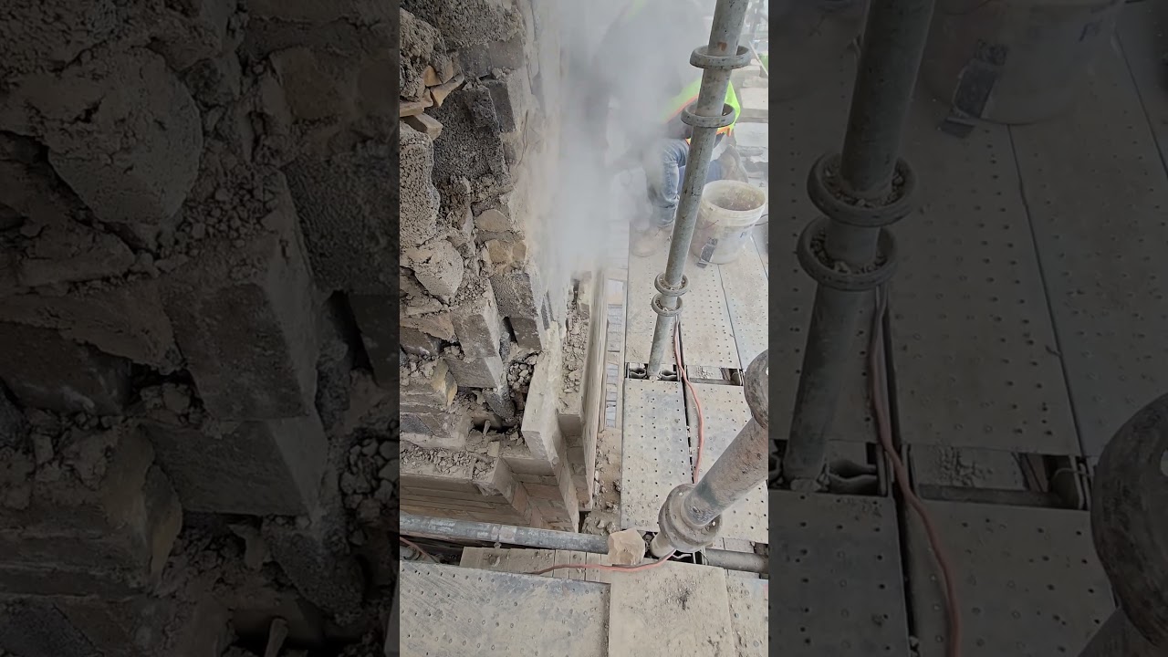 the new Dewalt 7inch grinder is cutting the sandstone a bit slow but effective