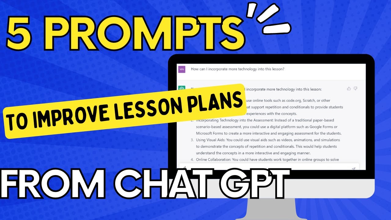 5 Prompts to Improve Lesson Plans from Chat GPT - YouTube