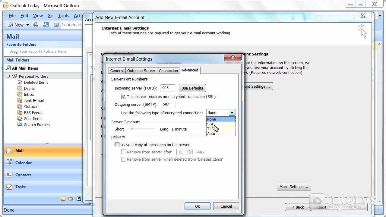 How To Configure A Gmail Account With POP Access With Outlook 2007