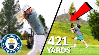 Catching a 421 Yard Drive *WORLD RECORD*