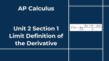 AP Calculus - Unit 2  - Section 1 - Limit Definition of the Derivative