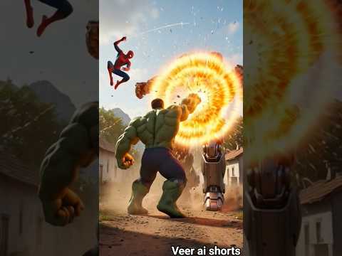 Rural India Superhero Battle 💥 Spider-Man & Hulk Action #aivideo #hulk #spiderman#viral