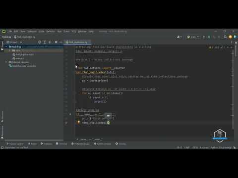 Python Interview Questions | Find duplicates in a string using python | Coding Interviews