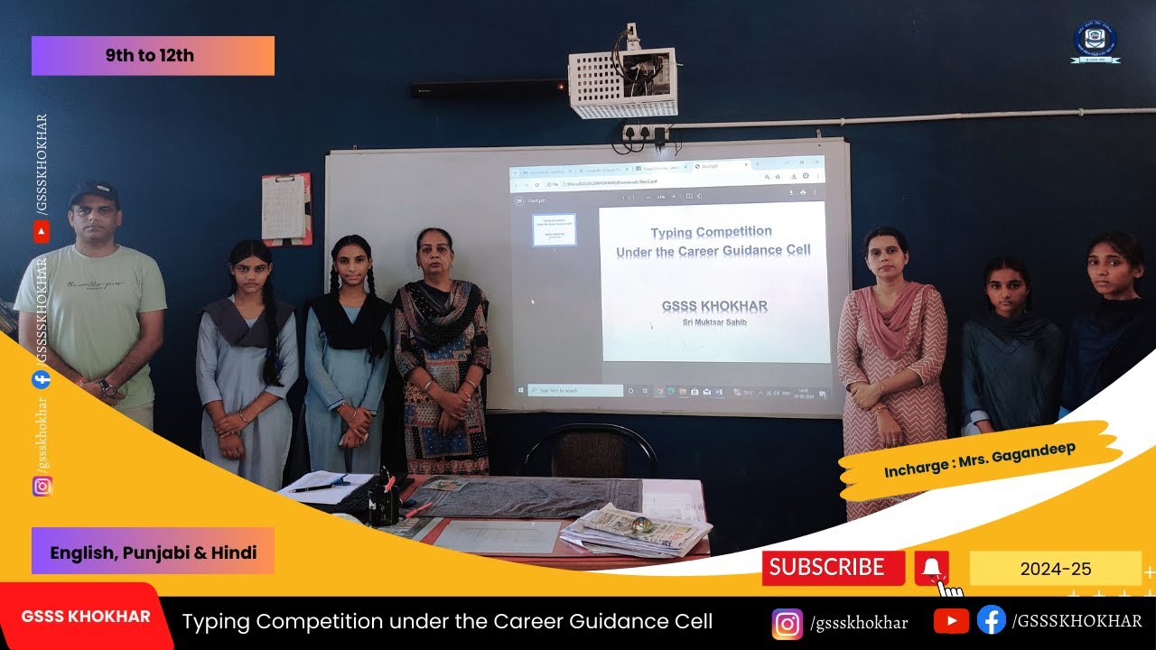 Typing Competition in English, Punjabi & Hindi by Computer Faculty under the Career Guidance Cell