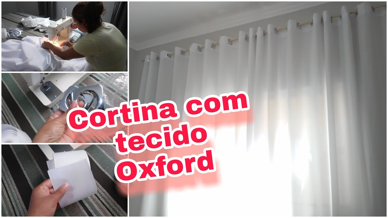 Como fazer cortina simples com tecido Oxford. - YouTube
