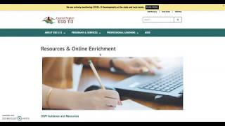 Capital Region ESD 113 Resources and Online Enrichment Page Tutorial