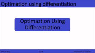 How to Use Differentiation to Solve Optimization Problems | CUHK Statistics