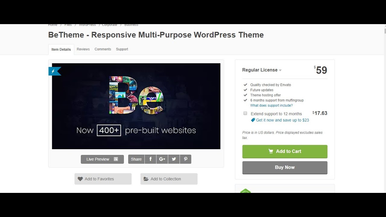 How to buy BeTheme - Responsive Multi-Purpose WordPress Theme - YouTube